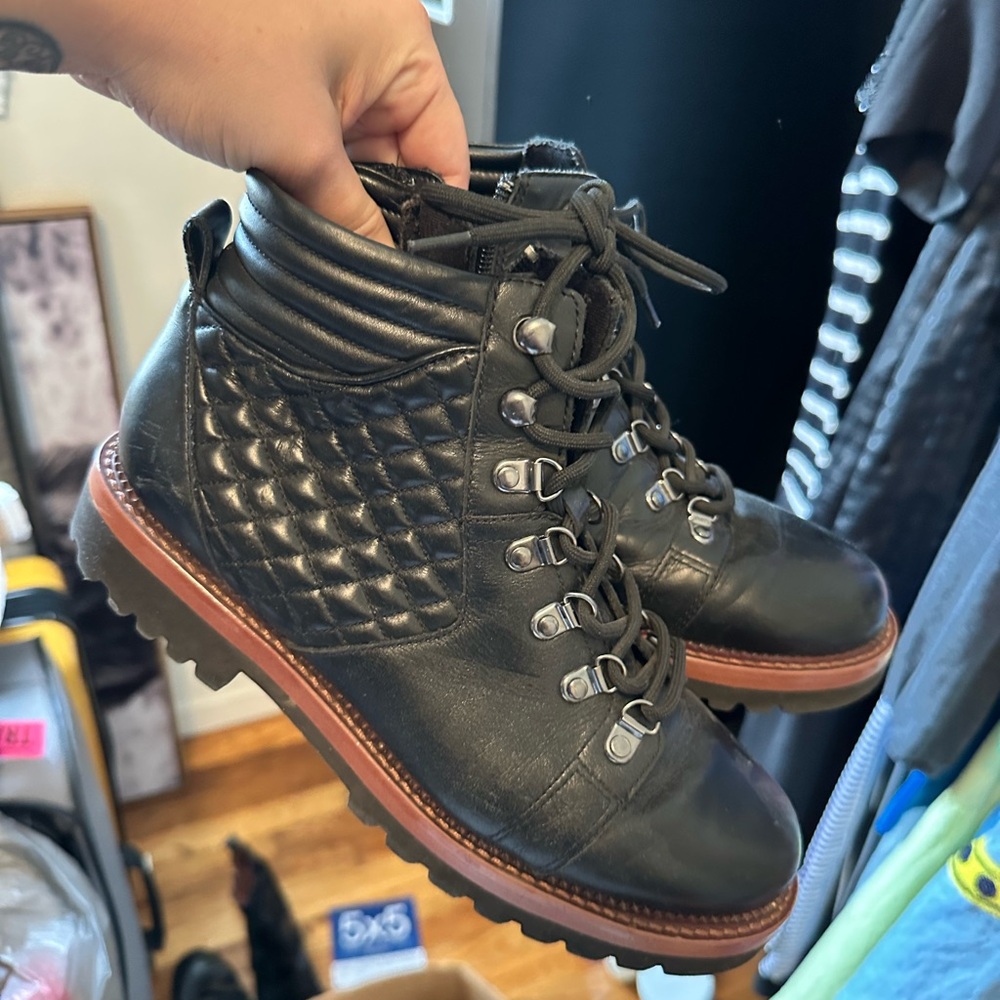 Blondo Black Quilted Boots with Rugged Sole